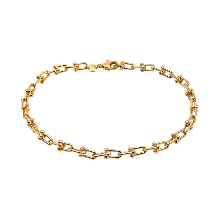 10KT Solid Gold Linked Style Bracelet 4mm Wide