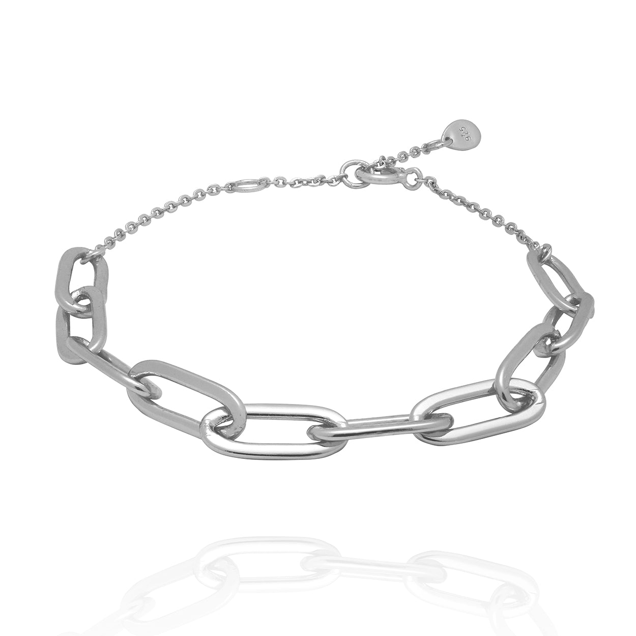 Sterling Silver Paper Clip Bracelet