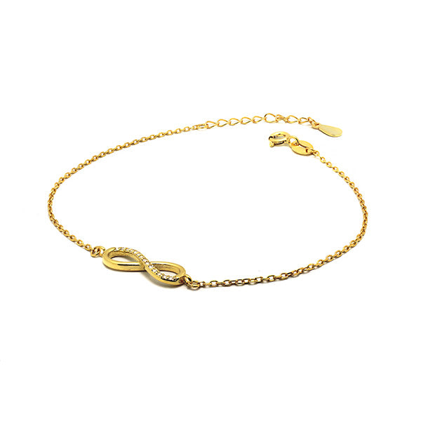 18kt Yellow Gold Infinity Bracelet with Cubic Zirconia