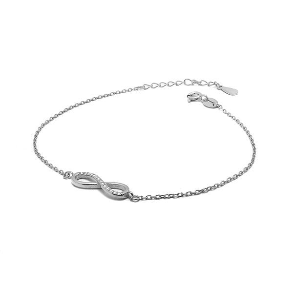 Sterling Silver Infinity Bracelet with Cubic Zirconia