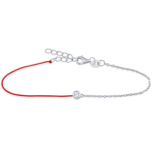 Red Cord Sterling Silver Bracelet