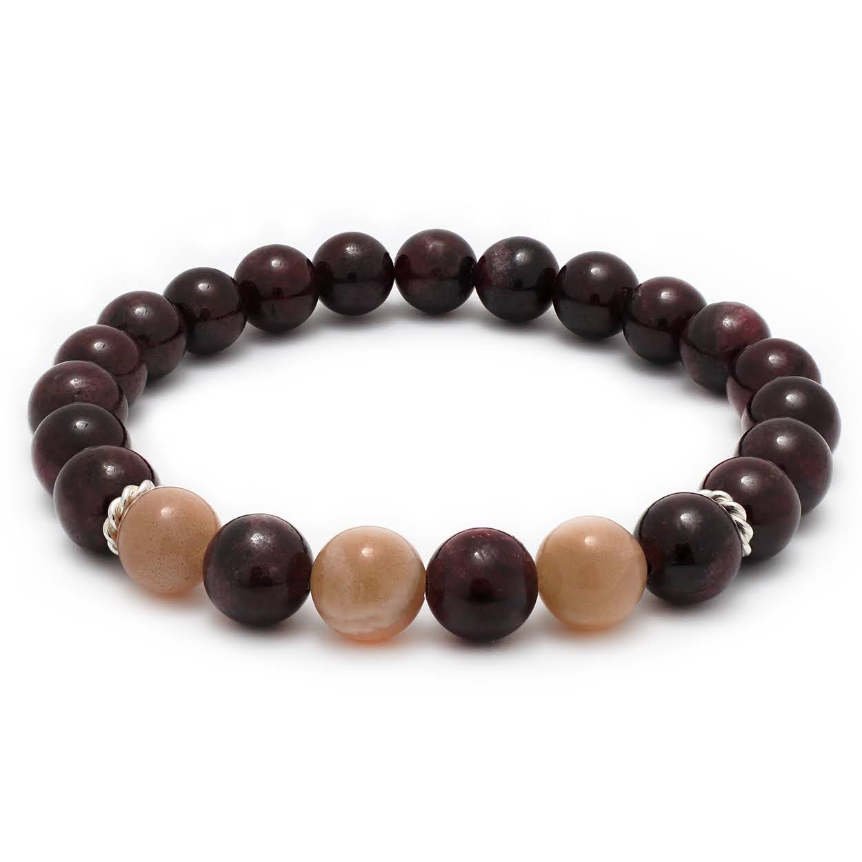 Double Love & Devotion - Garnet & Moonstone