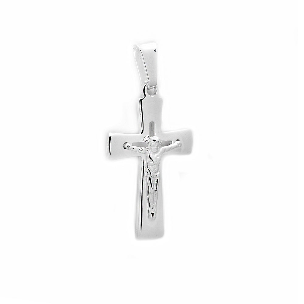Sterling Silver Crucifix Pendant Flat
