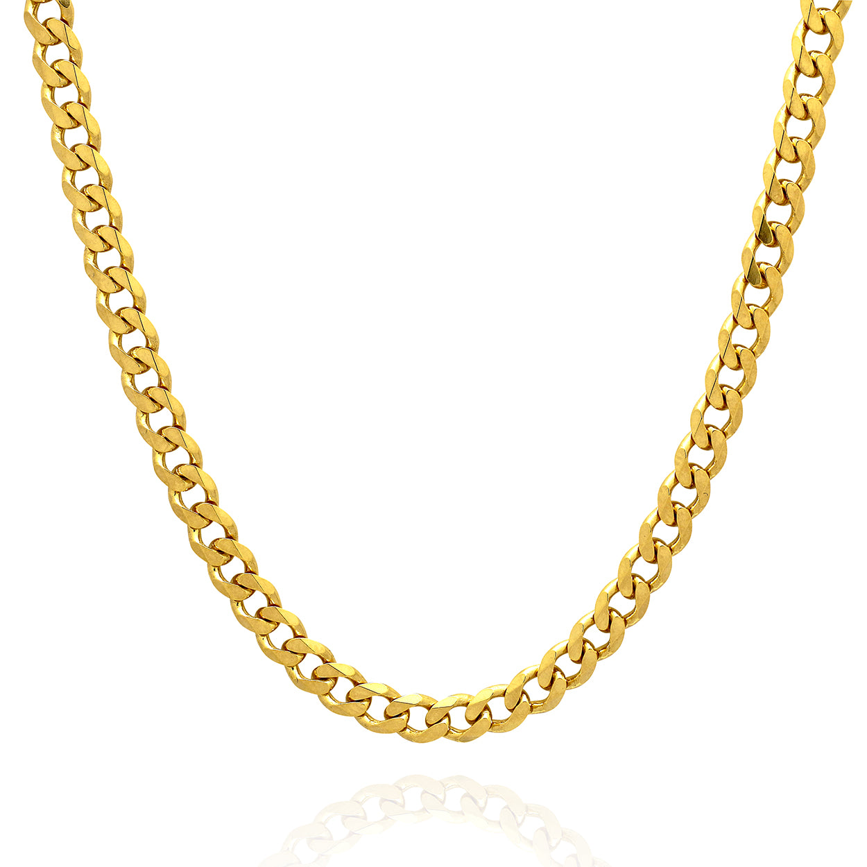 Sterling Silver Curb style Chain plated in 18KT Yellow Gold
