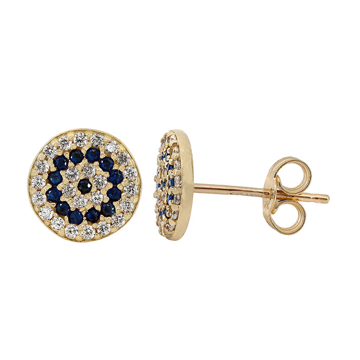 10kt yellow gold evil eye studs