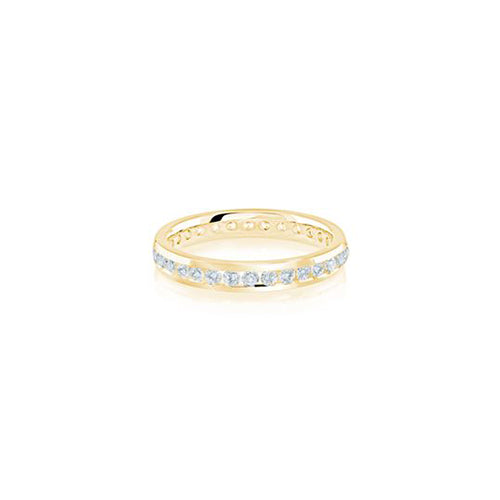 Channel Diamond Eternity Band 0.84CTW Solid Gold Yellow