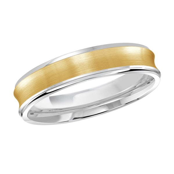 Style 014 Malo Wedding Band Solid Gold White Yellow