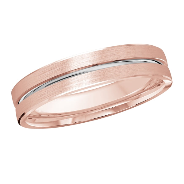 Style 018 Malo Wedding Band Solid Gold Rose White