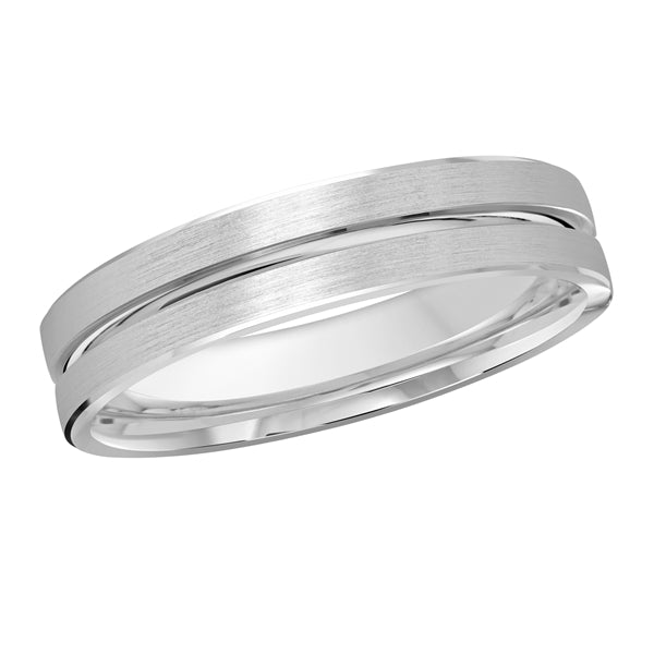 Style 018 Malo Wedding Band Solid Gold White