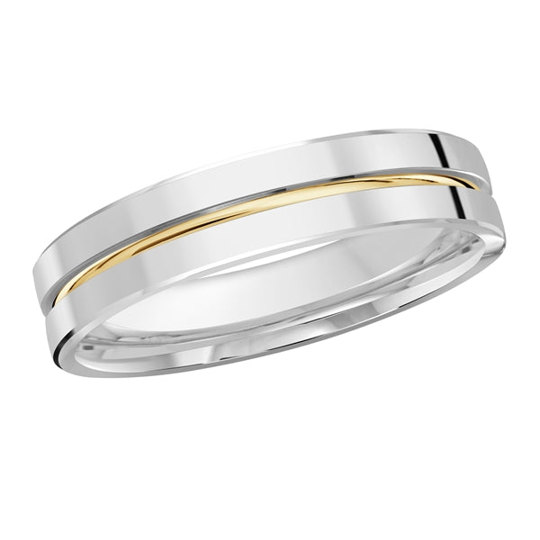 Style 018 Malo Wedding Band Solid Gold White Yellow High Polish Finish