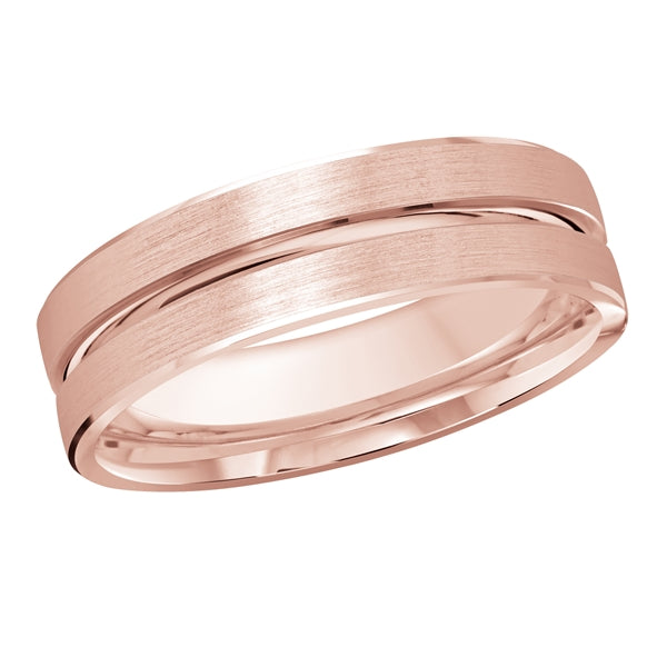 Style 019 Malo Wedding Band Solid Gold Rose