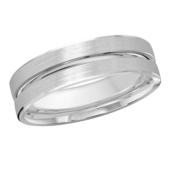 Style 019 Malo Wedding Band Solid Gold White