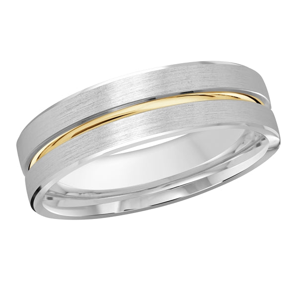 Style 019 Malo Wedding Band Solid Gold White Yellow