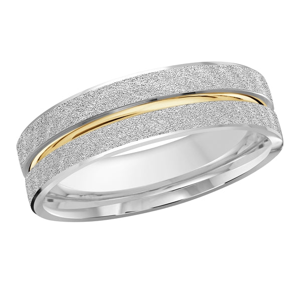 Style 019 Malo Wedding Band Solid Gold White Yellow Roll Finish