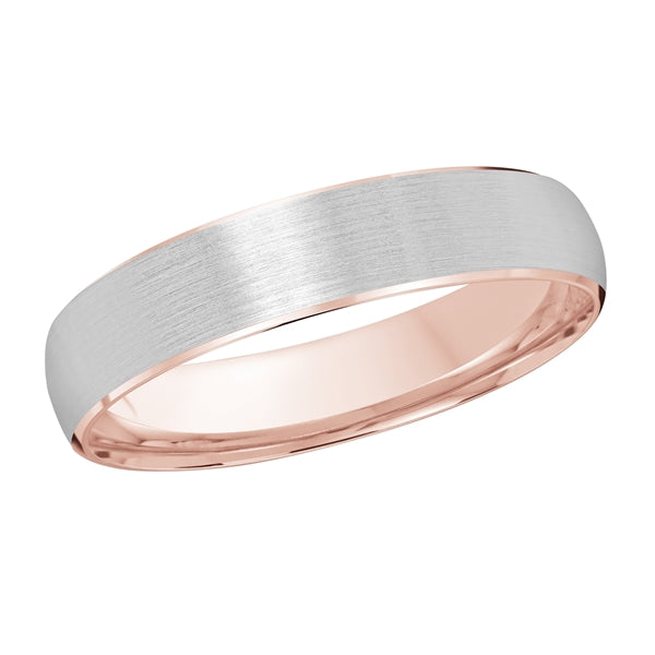 Style 022 Malo Wedding Band Solid Gold White Rose