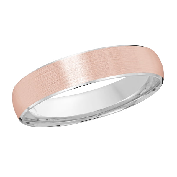 Style 022 Malo Wedding Band Solid Gold Rose White