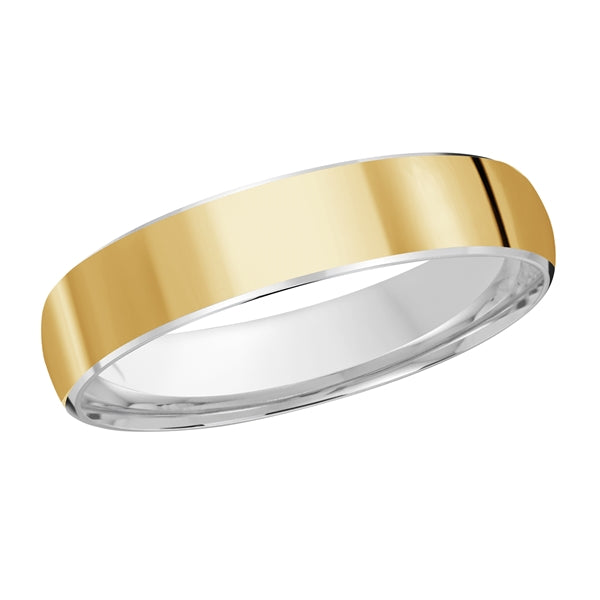 Style 022 Malo Wedding Band Solid Gold Yellow White High Polish FInish