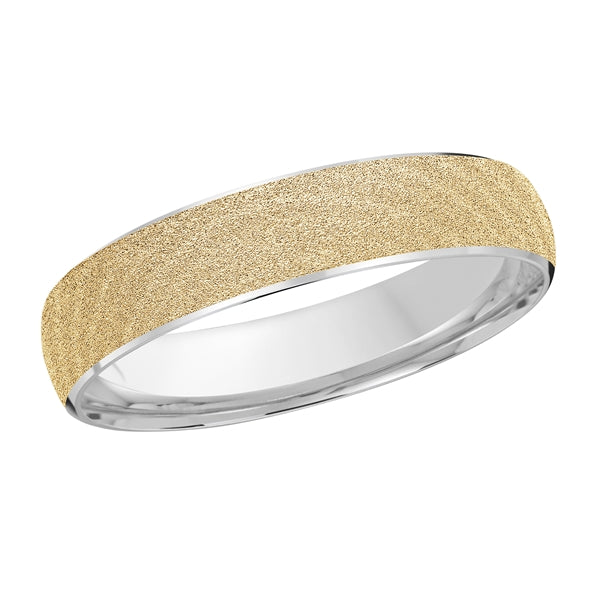 Style 022 Malo Wedding Band Solid Gold Yellow White Roll Finish