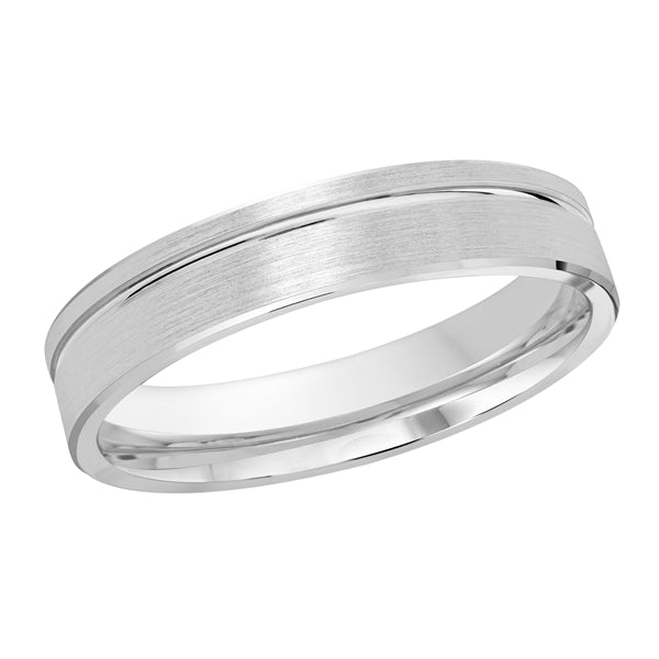 Style 35 Malo Wedding Band 4mm Wide Solid Gold White
