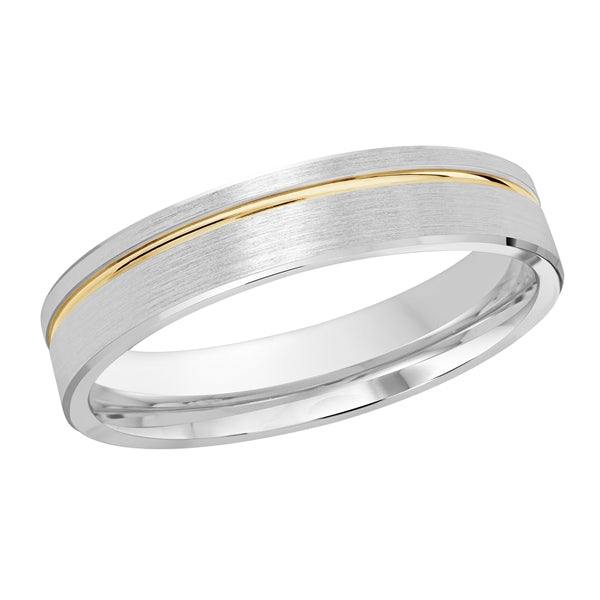 Style 35 Malo Wedding Band 4mm Wide Solid Gold White Yellow