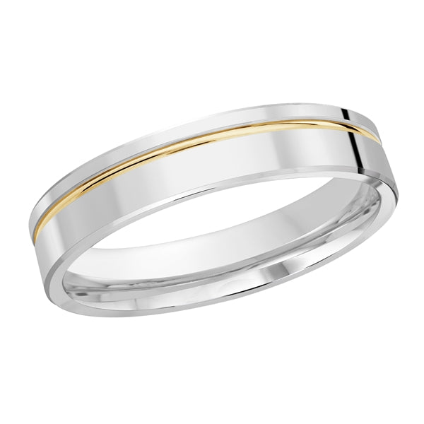 Style 35 Malo Wedding Band 4mm Wide Solid Gold White Yellow High Polish Finish