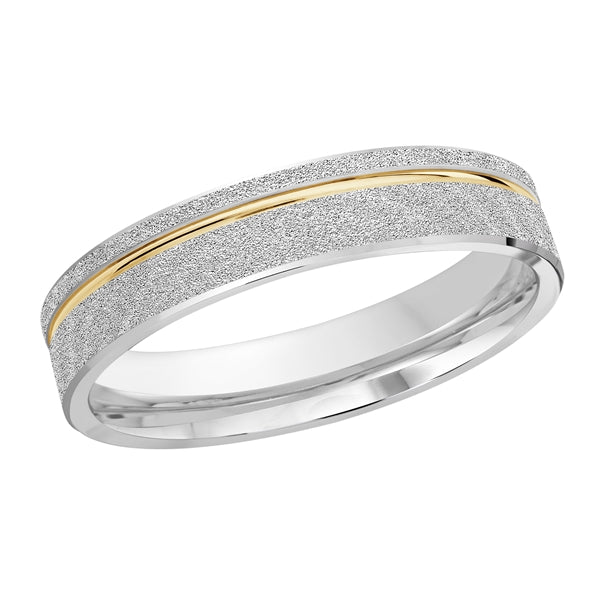 Style 35 Malo Wedding Band 4mm Wide Solid Gold White Yellow Roll Finish
