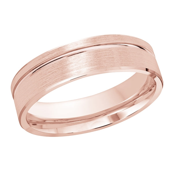 Style 35 Malo Wedding Band 6mm Wide Solid Gold Rose