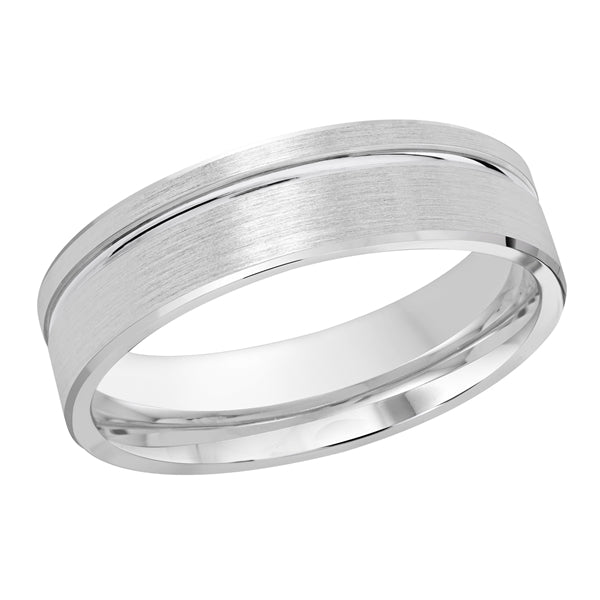 Style 35 Malo Wedding Band 6mm Wide Solid Gold White