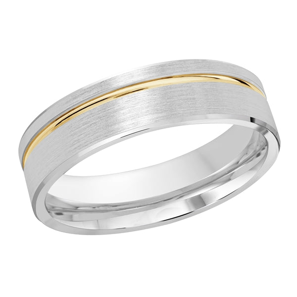 Style 35 Malo Wedding Band 6mm Wide Solid Gold White Yellow