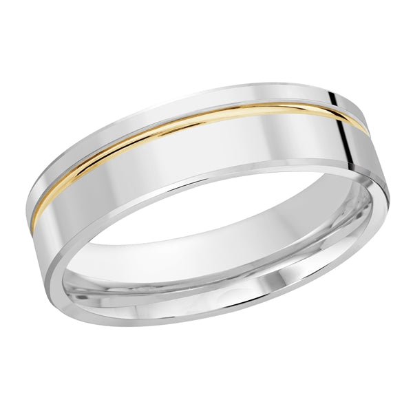 Style 35 Malo Wedding Band 6mm Wide Solid Gold White Yellow High Polish Finish