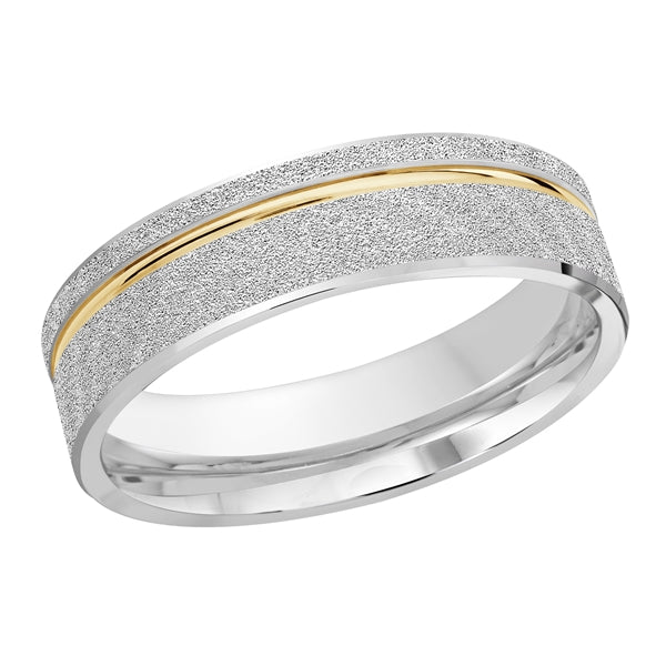 Style 35 Malo Wedding Band 6mm Wide Solid Gold White Yellow Roll Finish