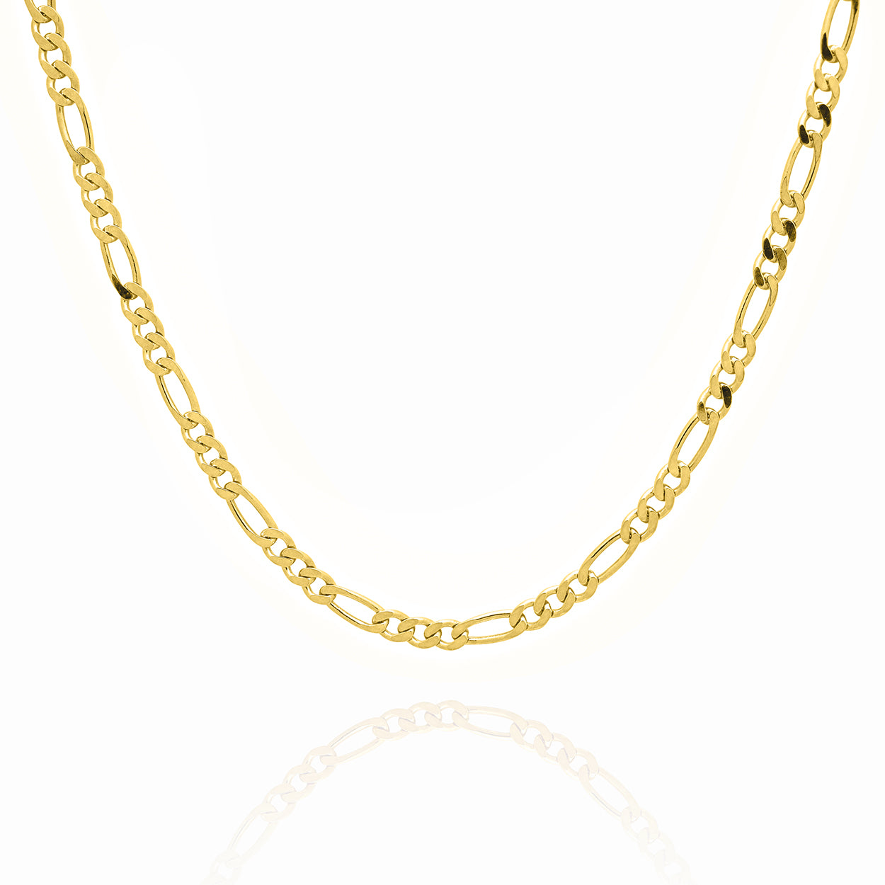 Sterling Silver 18KT Yellow Gold Plated Figaro Style Chain