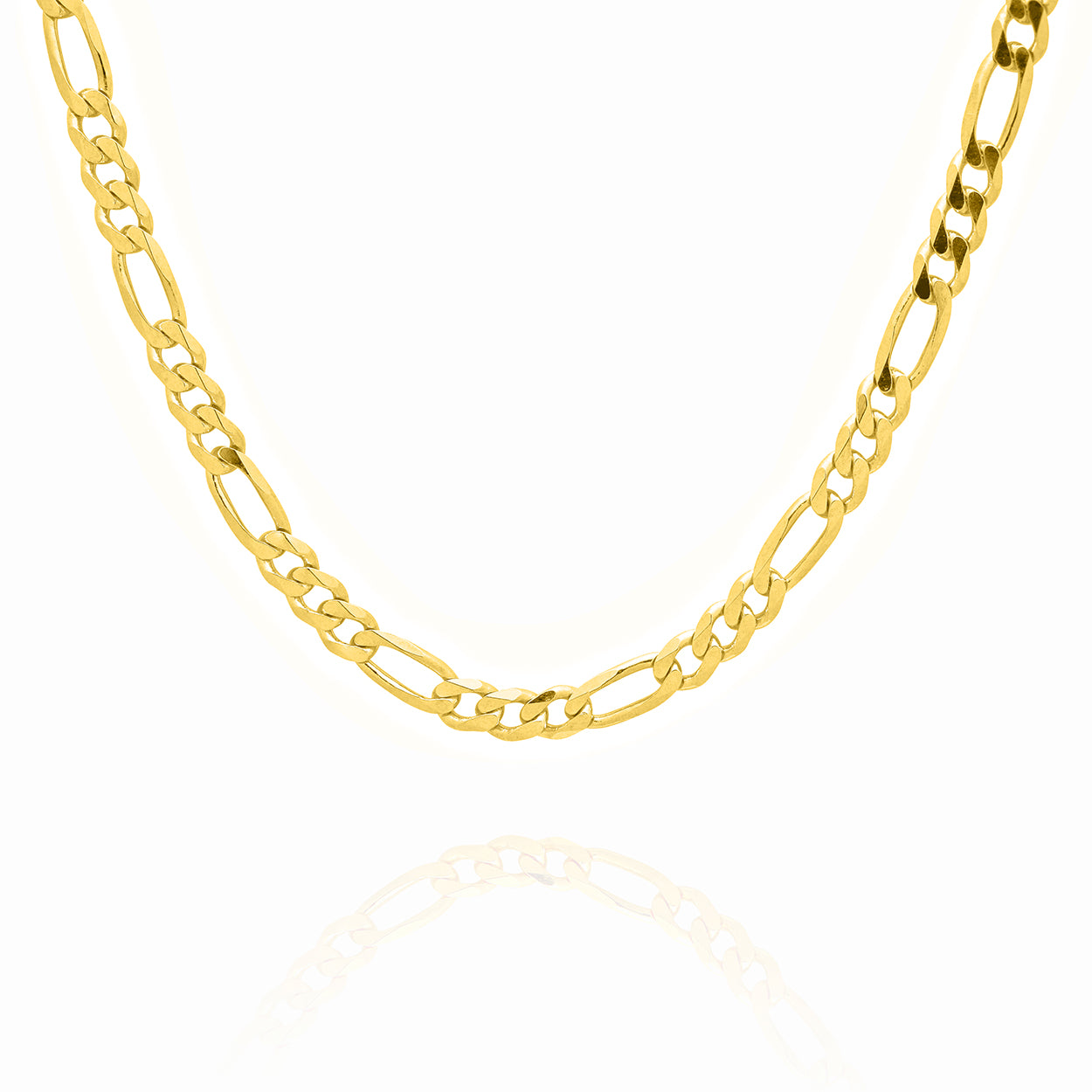 Sterling Silver 18KT Yellow Gold Plated Figaro Style Chain