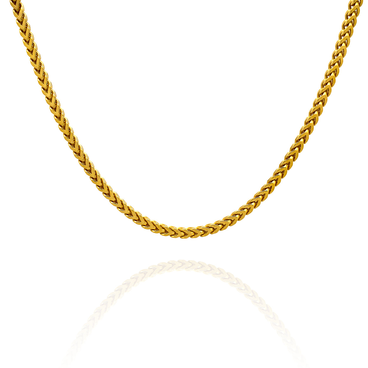 Sterling Silver Franco Style Chain plated in 18KT Yellow Gold