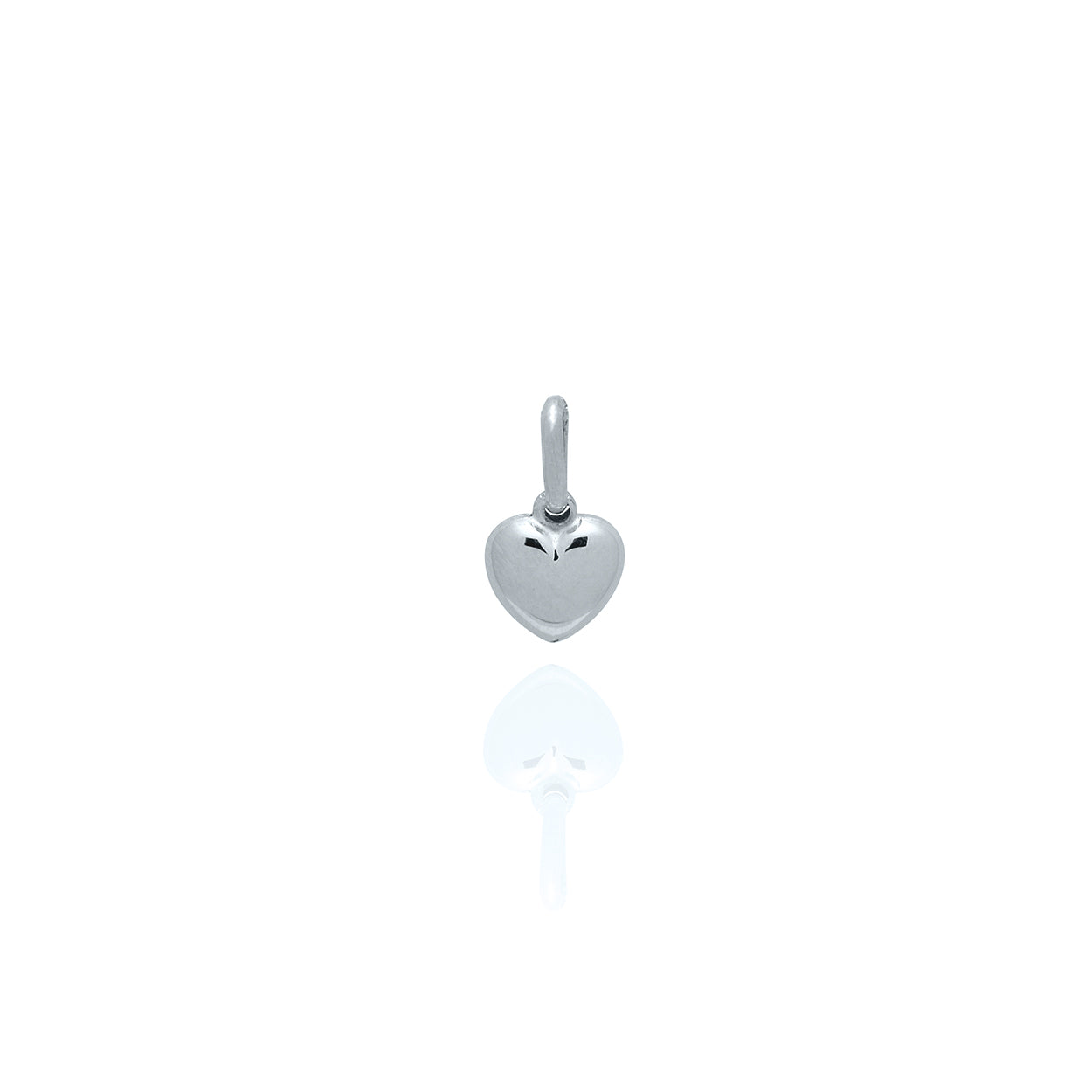 Solid White Gold Heart Pendant Medium