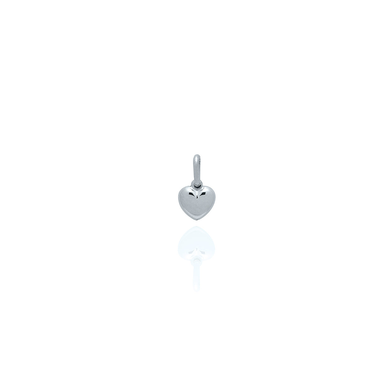 Solid White Gold Heart Pendant Small