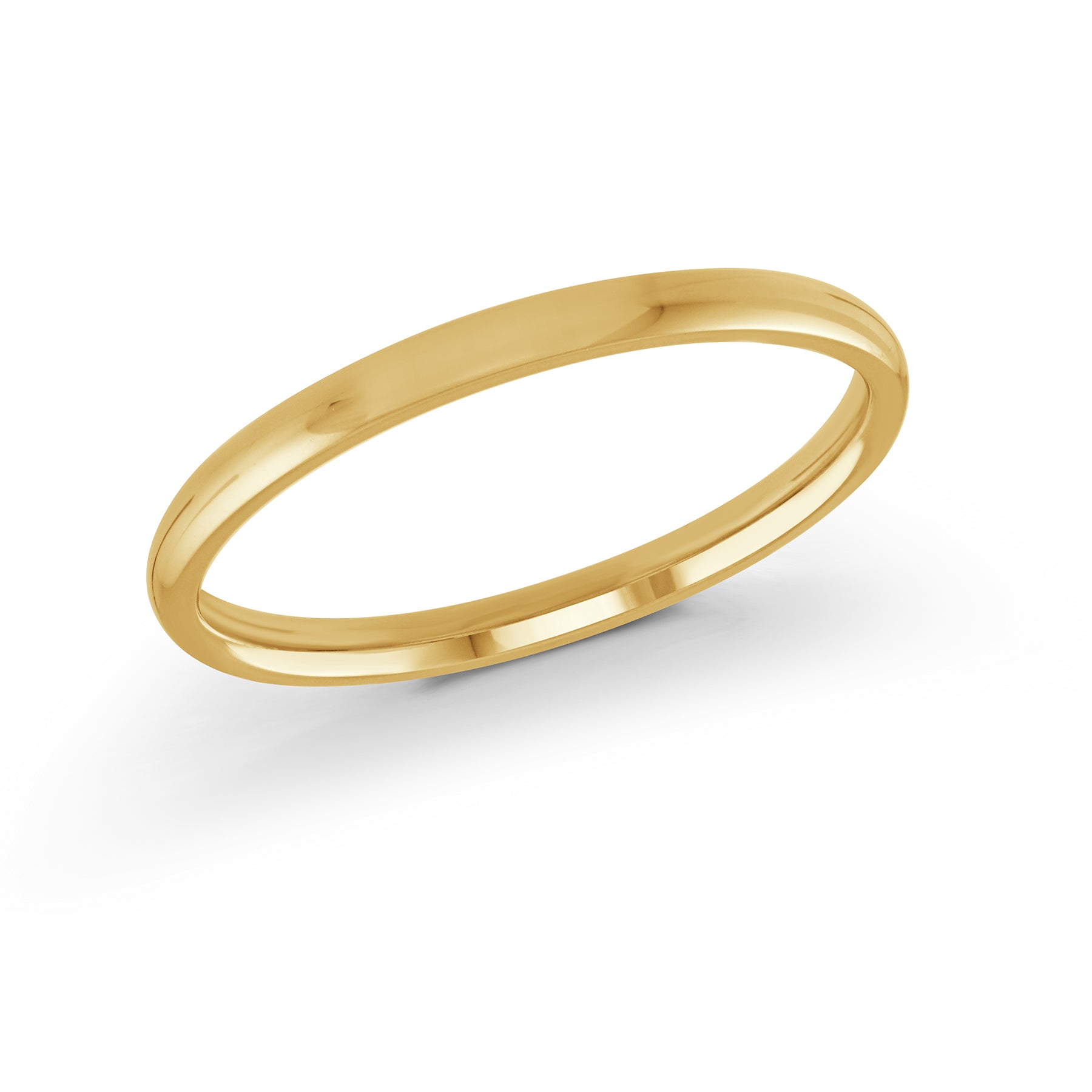 High-Polished Domed 2mm Wedding Band Gold Yellow