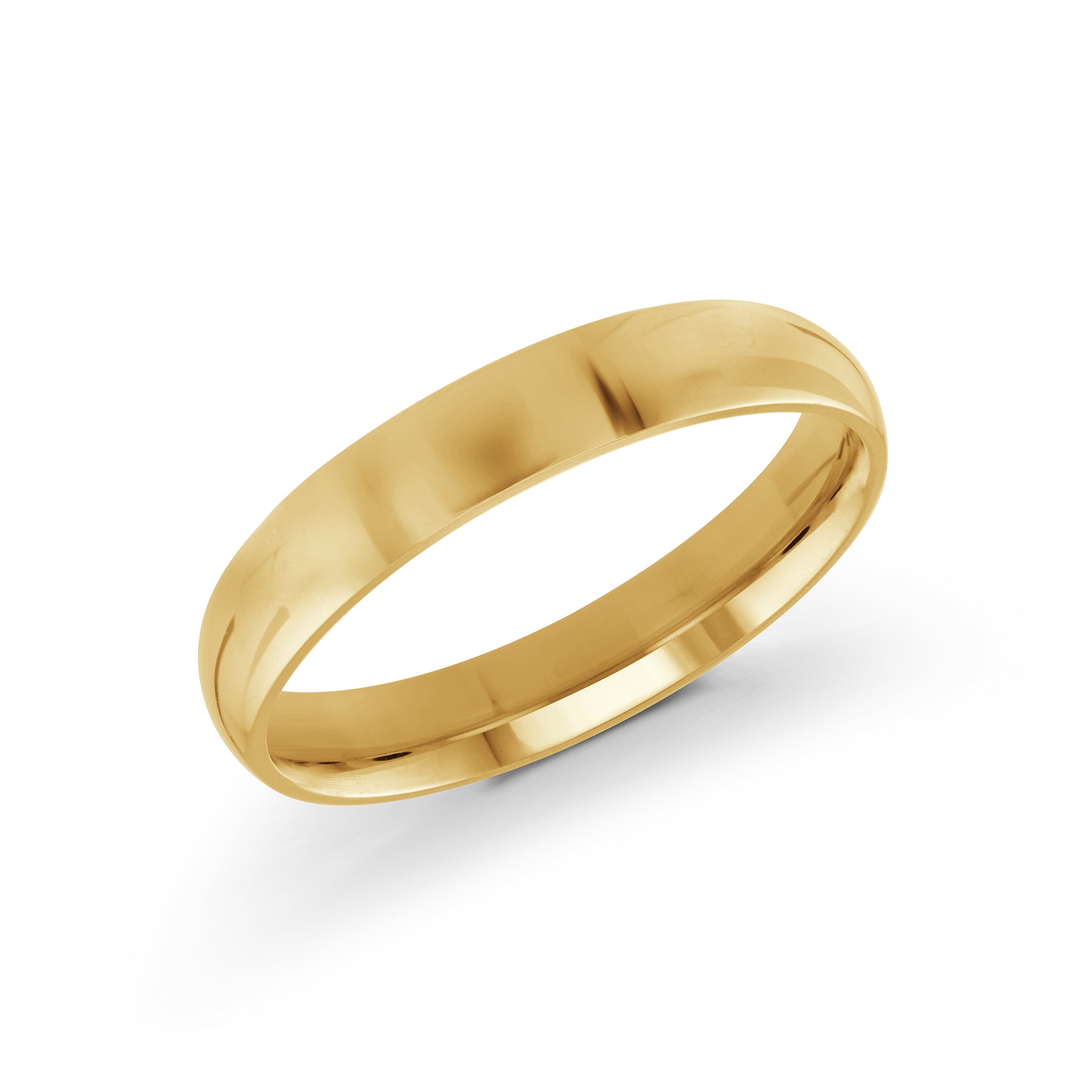 High-Polished Domed 4mm Wedding Band Gold Yellow