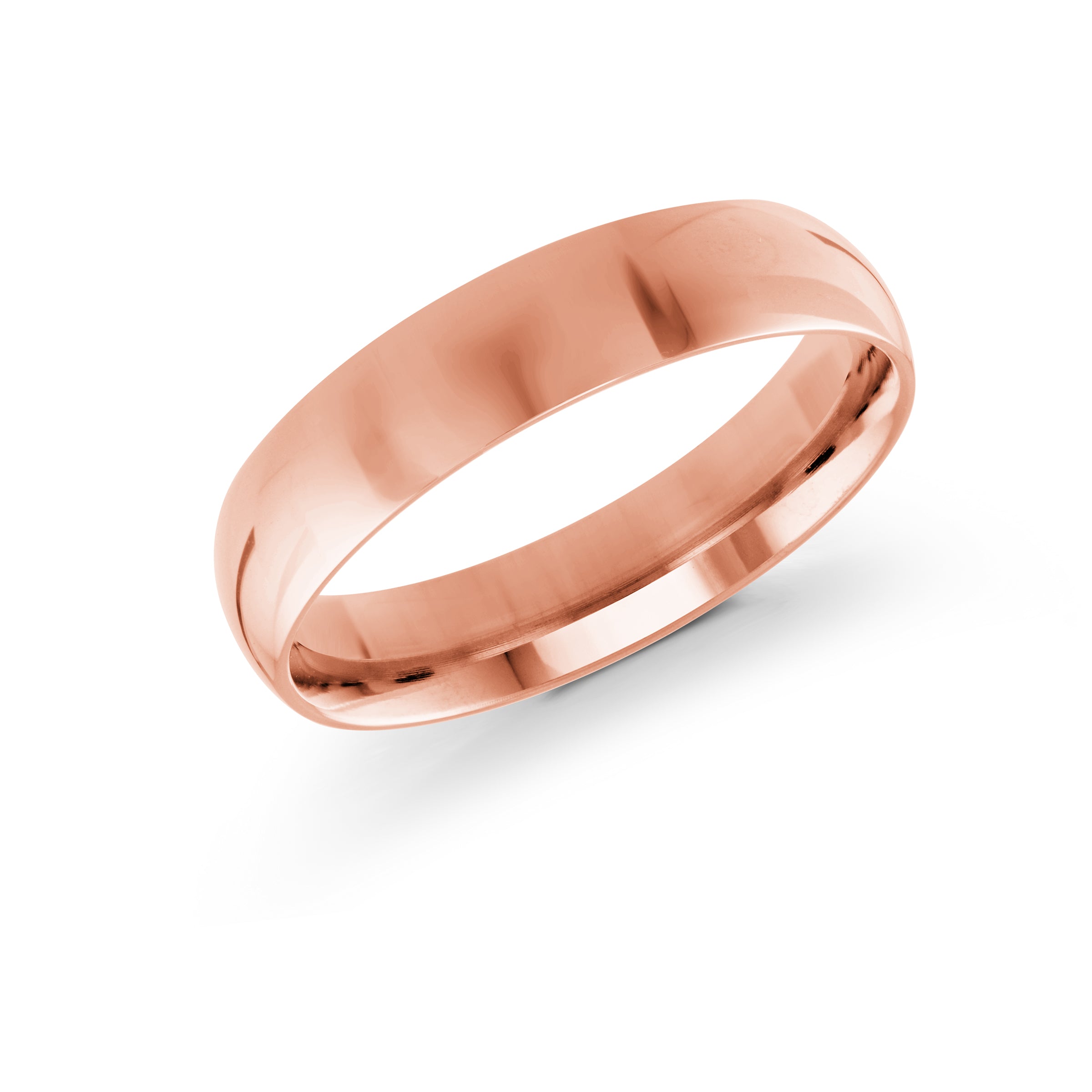 High-Polished Domed 5mm Wedding Band Gold Rose