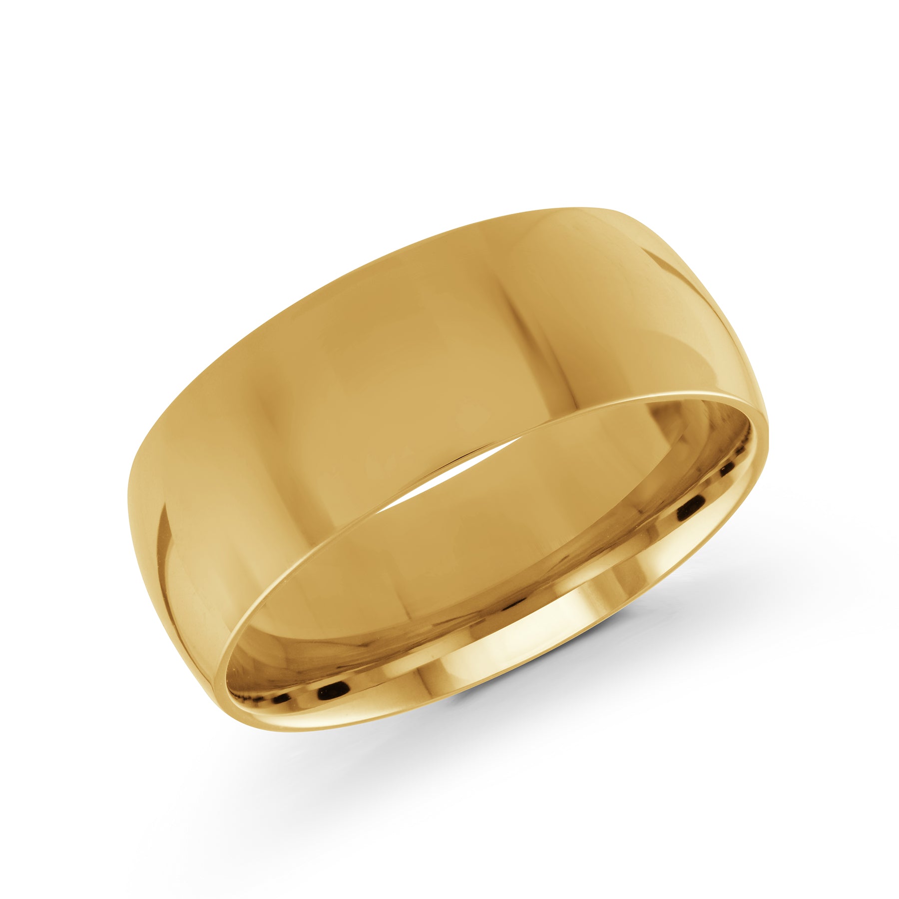 High-Polished Domed 8mm Wedding Band Gold Yellow