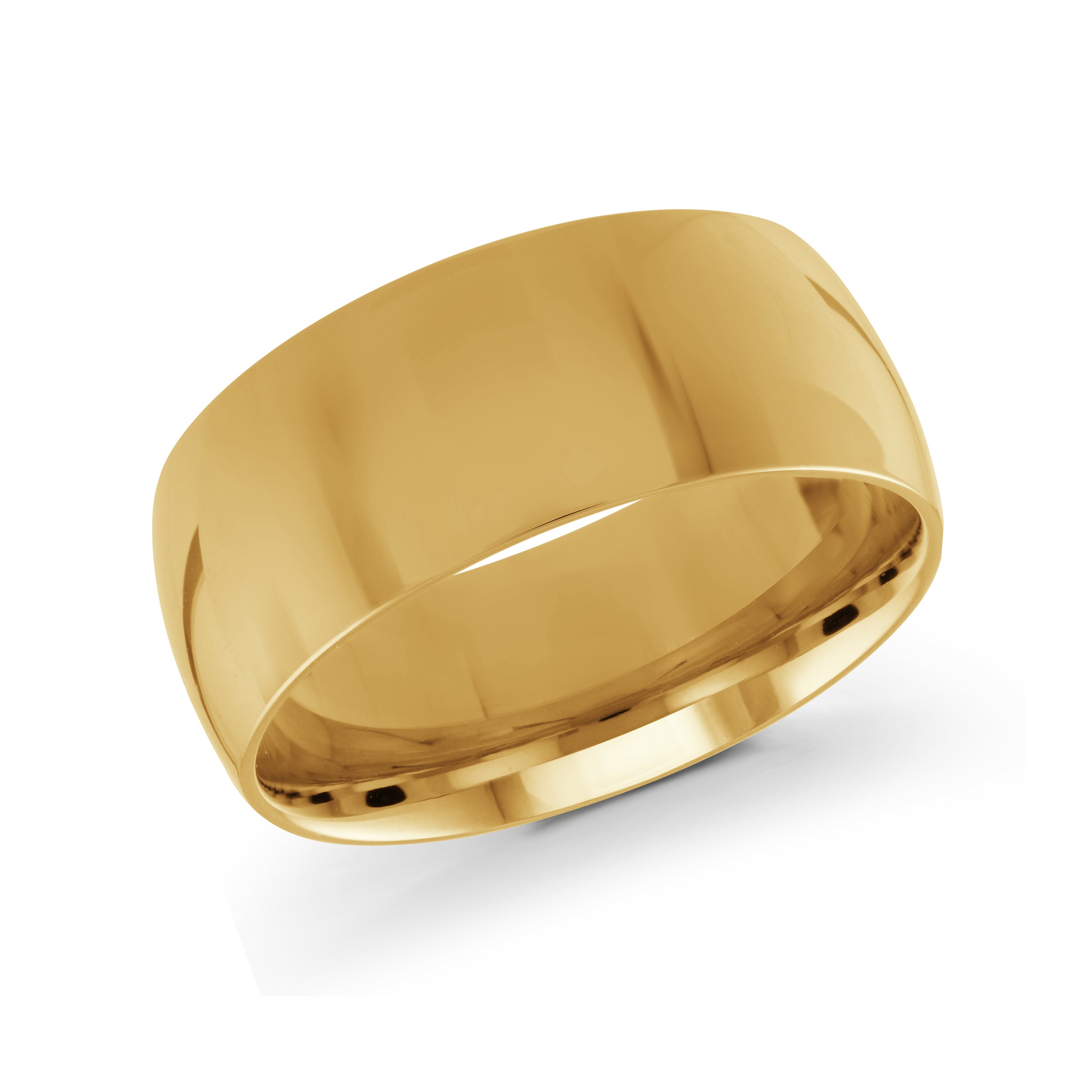High-Polished Domed 9mm Wedding Band Gold Yellow