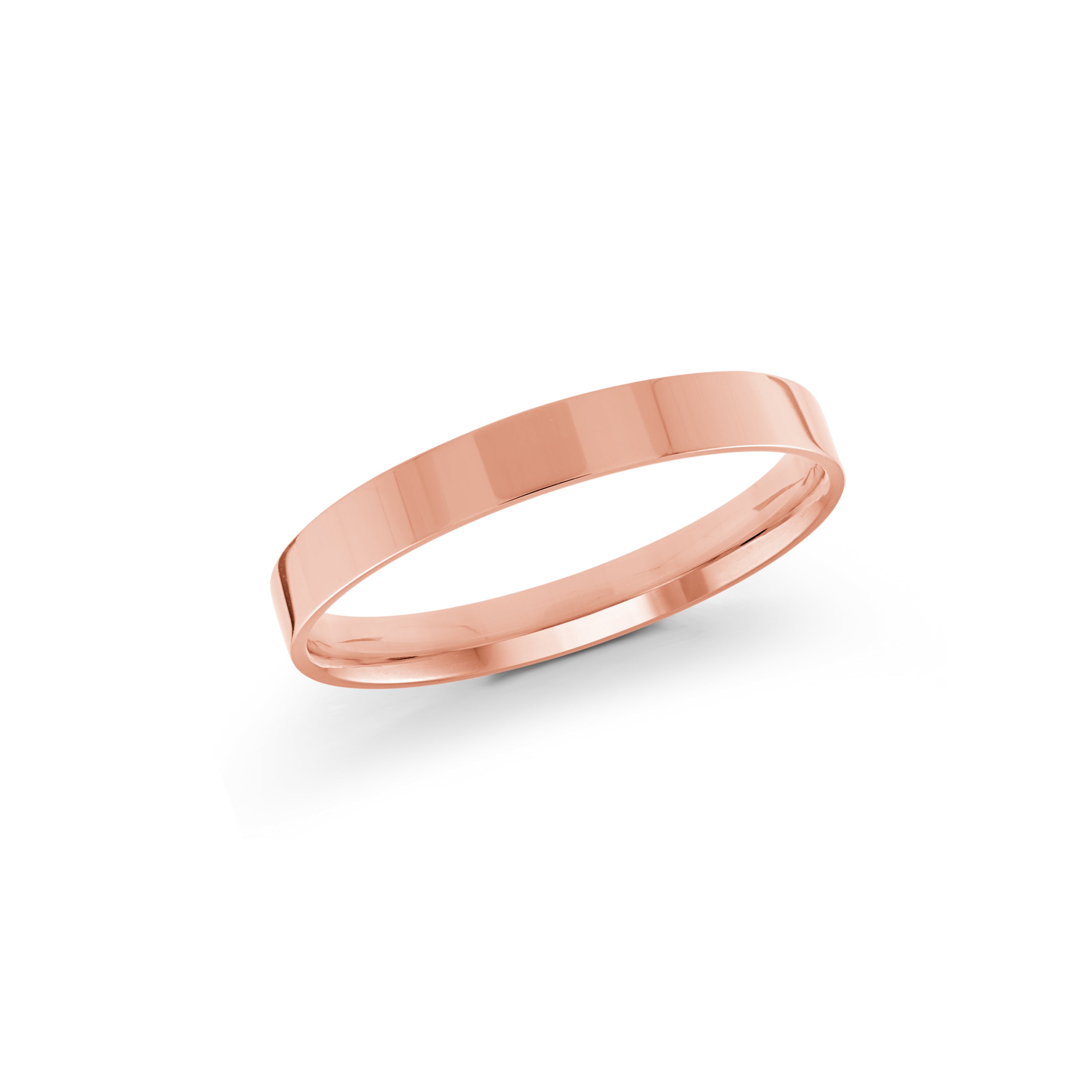 High-Polished Flat 2mm Wedding Band Gold Rose