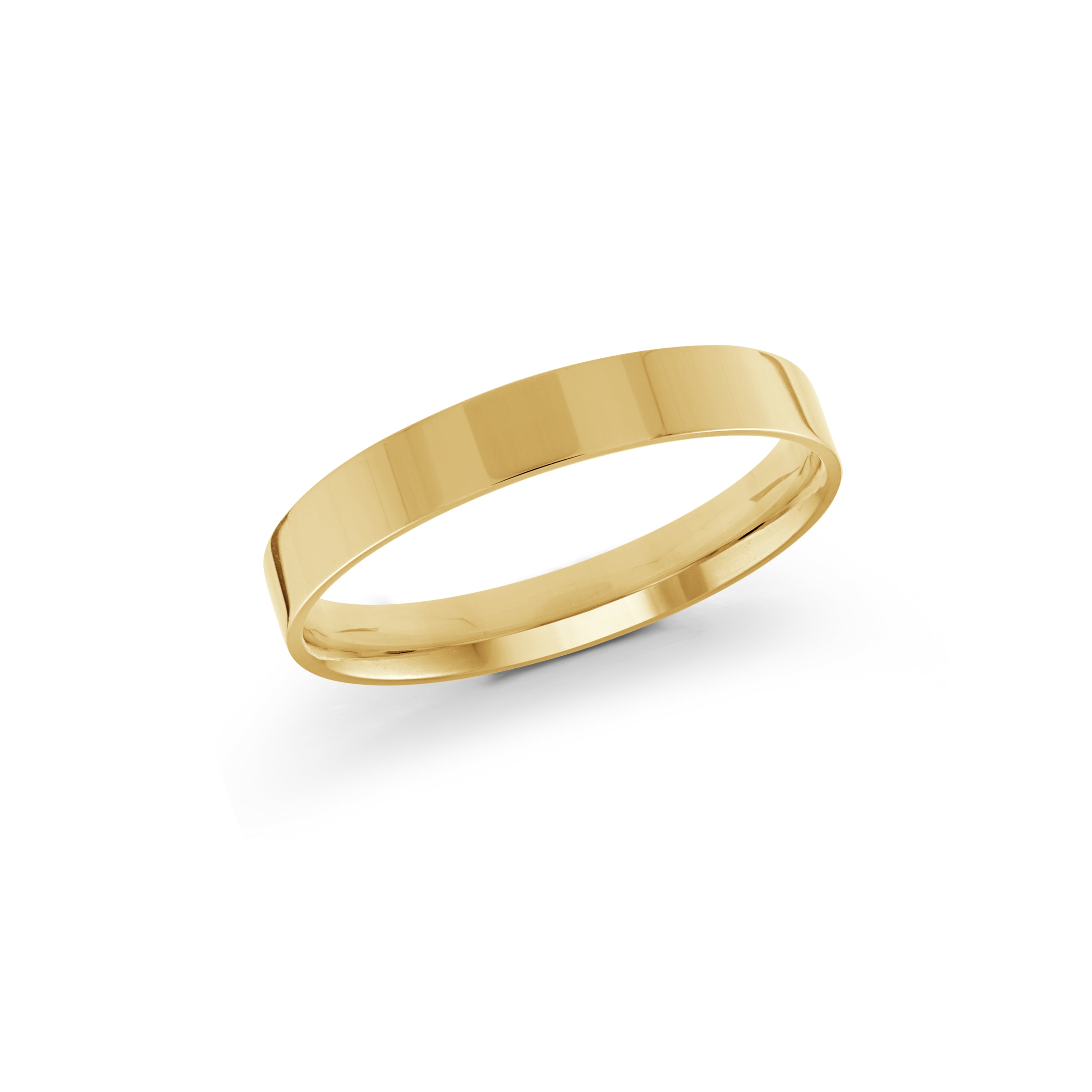 High-Polished Flat 3mm Wedding Band Gold Yellow