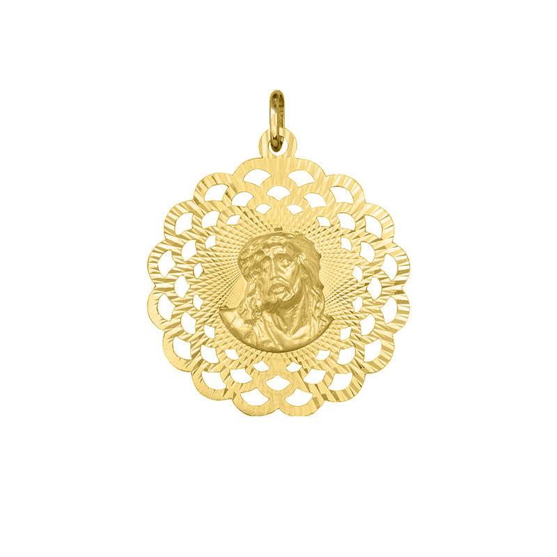 Mary-Jesus Reversible Medallion Large - 14KT Gold