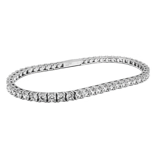3mm Sterling Silver Tennis Bracelet set with Cubic Zirconia