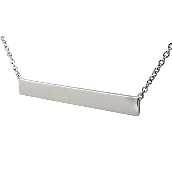 Sterling Silver Bar Necklace Large 2