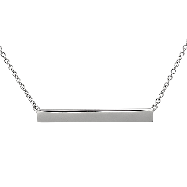 Sterling Silver Bar Necklace Large 1