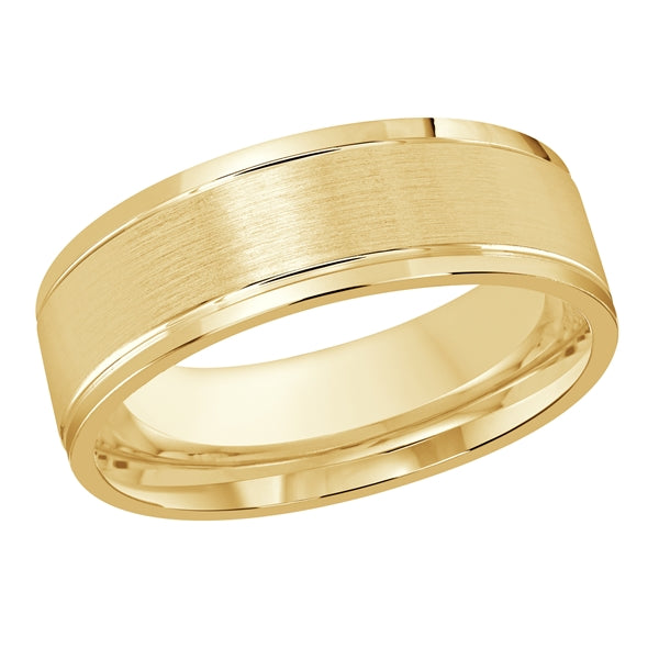 STYLE-003 - 7mm Solid Gold Yellow Special Finish Satin