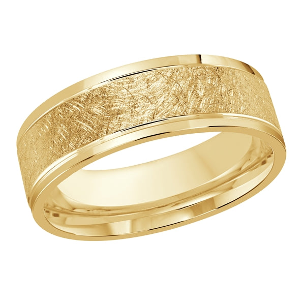 STYLE-003 - 7mm Solid Gold Yellow Special Finish Scratch