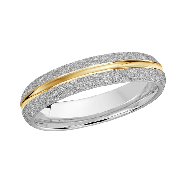 Style 013 Malo Wedding Band Solid Gold White Yellow Roll Finish